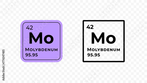 Molybdenum, chemical element of the periodic table vector design