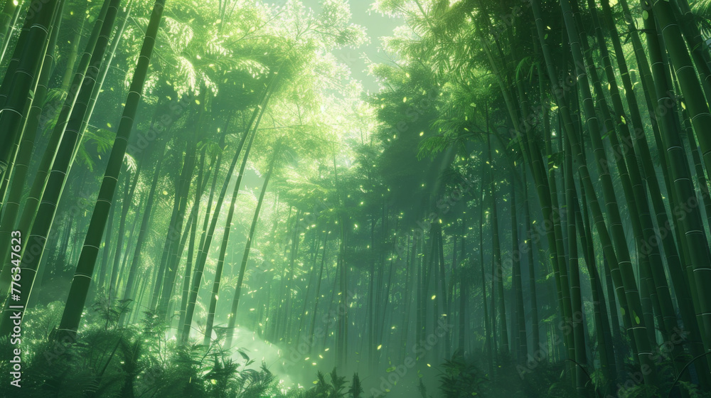 Beautiful bamboo forest background with water and stones, sunlight reflection, green plants, water drops and a misty nature scene. Greenery wallpaper for zen or spa design. Beautiful bamboo forest background with water and stones, sunlight reflection, green plants, water drops and a misty nature scene. Greenery wallpaper for zen or spa design.