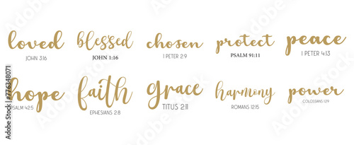 Bible Verses Bundle, Religious Scripture Prints, Christian Bundle, vector illustration	