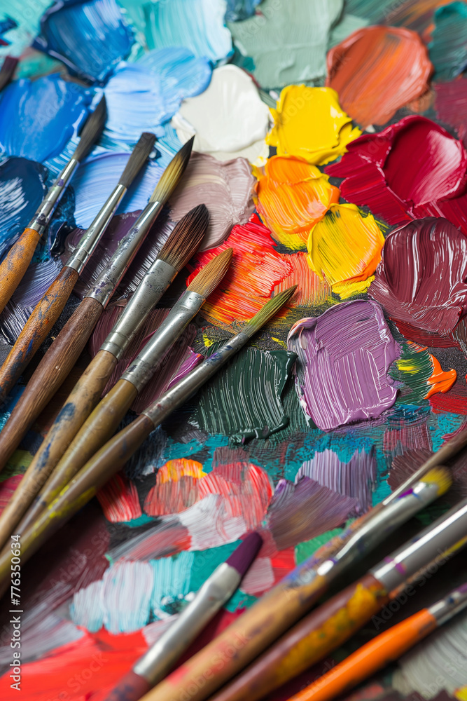 Obraz premium brushes and palette