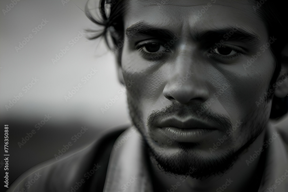 black and white portrait of a man looking sad black and white portrait of a man looking sad