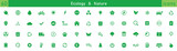 Set of 60 ecology icons. Green nature icons. Vector illustration.