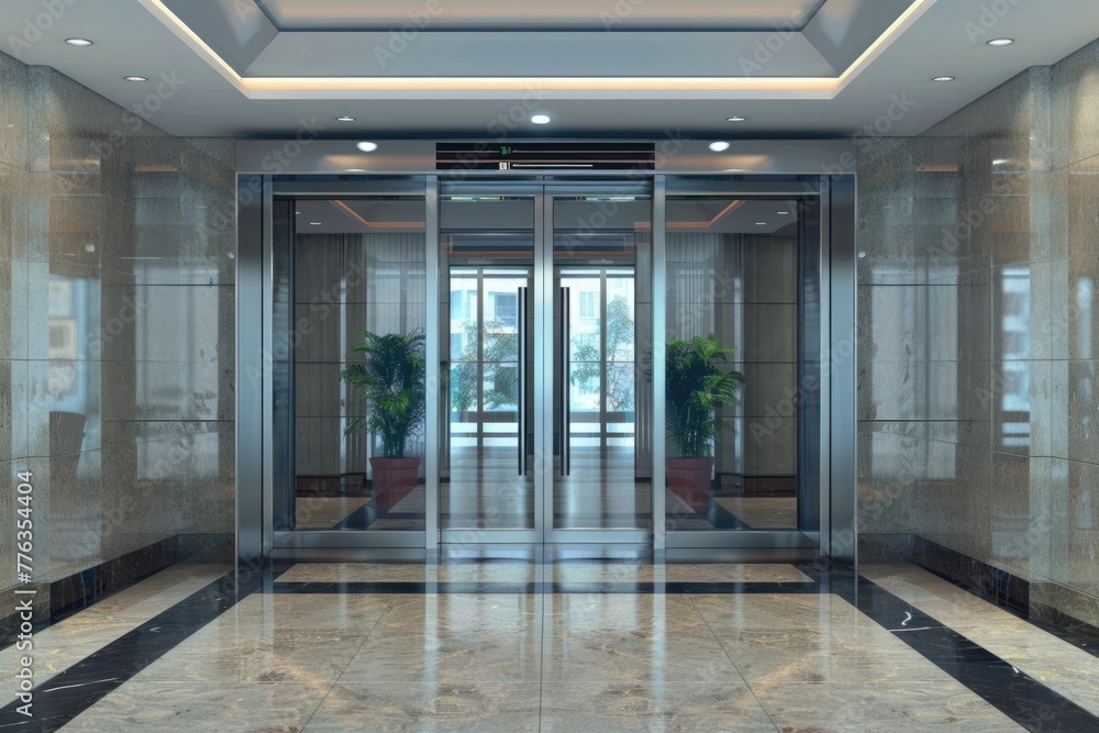 Automatic Door Access to Administrative Building with Modern ...
