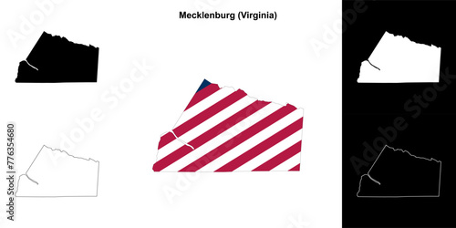 Mecklenburg County (Virginia) outline map set
