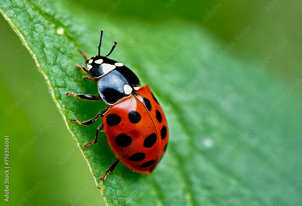 Ladybird on green leaf Ladybird on green leaf