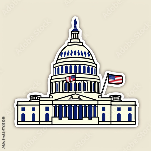 United States Capitol Building Sticker Design