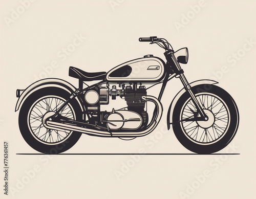 vintage motorcycle on a white background