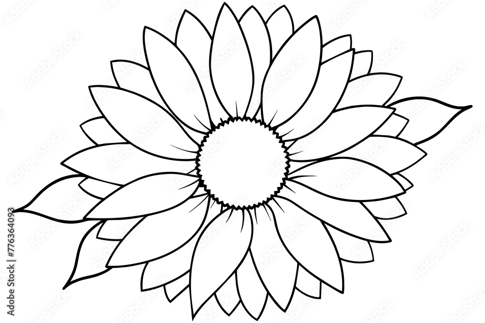 sunflower silhouette vector art illustration