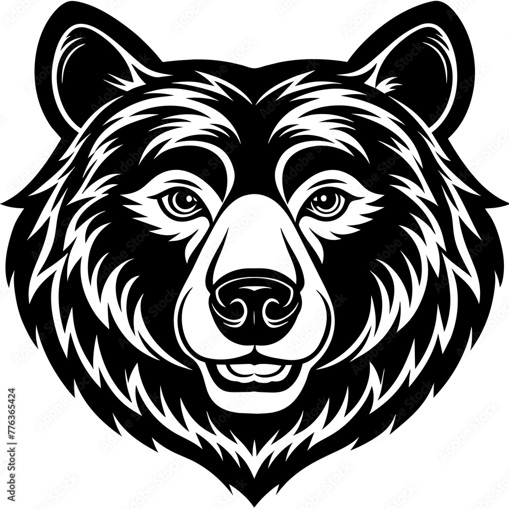 bear head silhouette vector illustration svg file
