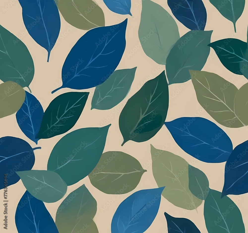 Fototapeta premium Blue Canopy: A Pattern of Overlapping Leaves