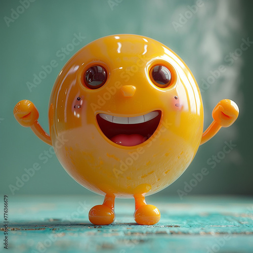 3d smiley face character, generative ai