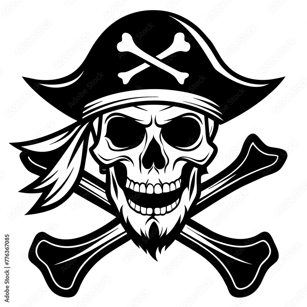 Fototapeta premium skull silhouette vector illustration svg file 
