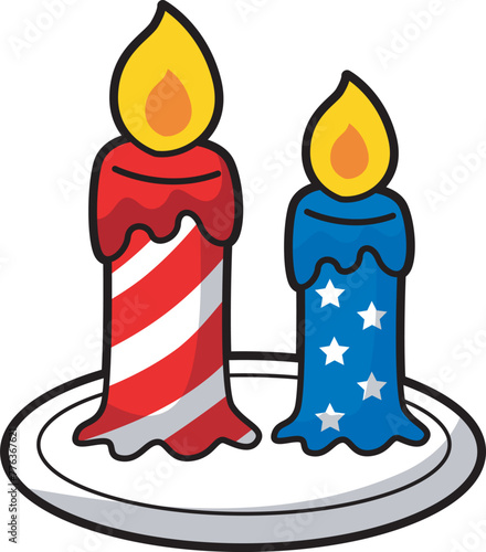 Memorial Day in the United States. American flags icon. The grave of military personnel.
