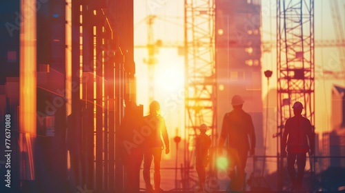 Workers on a scaffolding