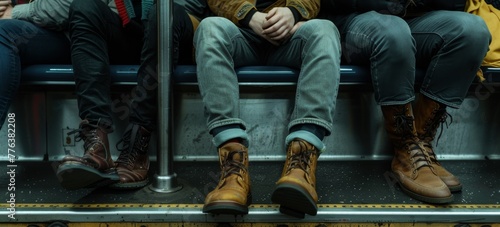 human feet in the subway Generative AI