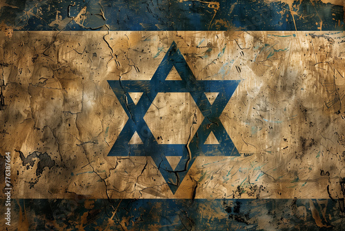 Flag of Israel Painted on Wall