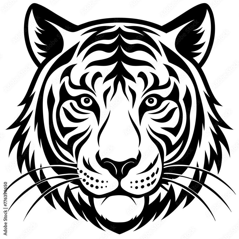 Fototapeta premium tiger head silhouette vector illustration svg file