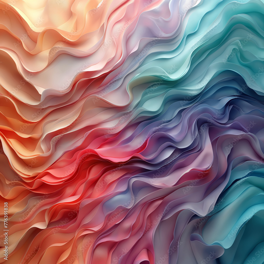 Fototapeta premium Abstract Colorful background Wave Patterns Flowing in a Graceful Fabric-Like Texture