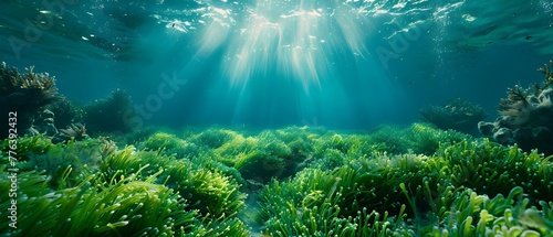 Celebrating World Seagrass Day with Stunning Underwater Photography Showcasing Marine Life Conservation. Concept World Seagrass Day, Underwater Photography, Marine Life Conservation