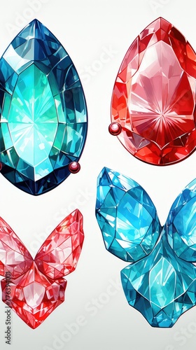 white background clipart watercolor gemstones UHD Wallpaper