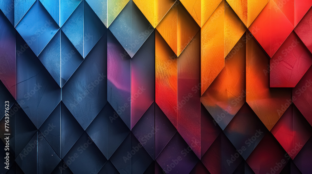 Obraz premium colorful geometric patterns with a gradient transition from blue to red hues