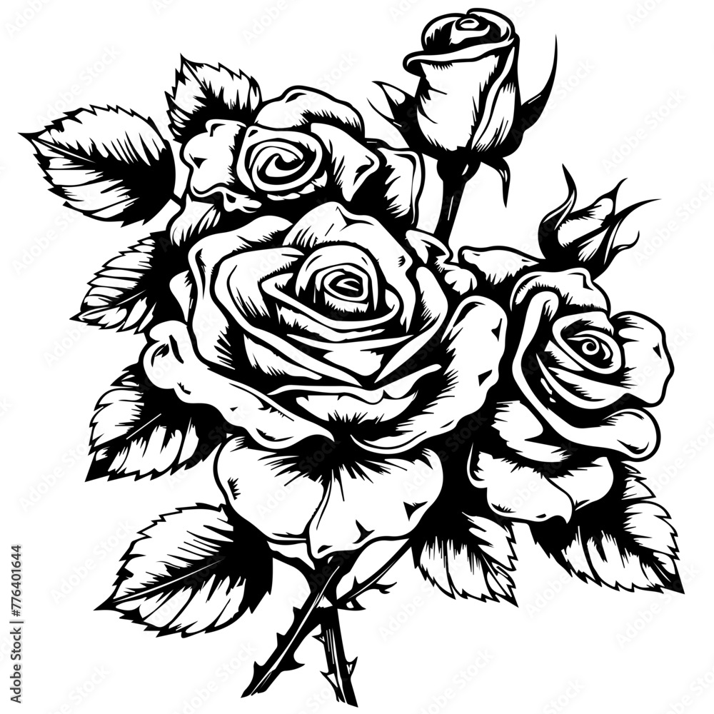 Bouquet of Roses Line Art Vector Illustration
Bouquet of Roses Line Art Vector Illustration