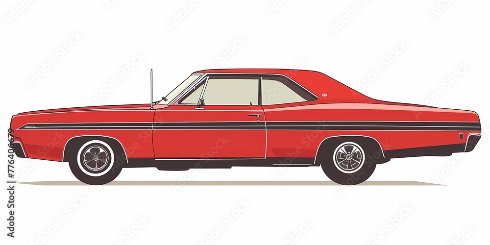 muscle car illustration, motors, roadtrips, ai image of cars