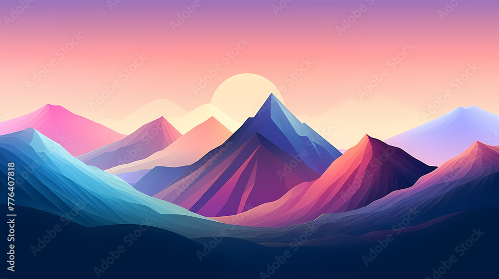Gradient Abstract Mountain Background Design