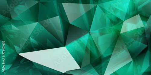 Abstract background of crystals in turquoise colors with highlights on the facets and refracting of light