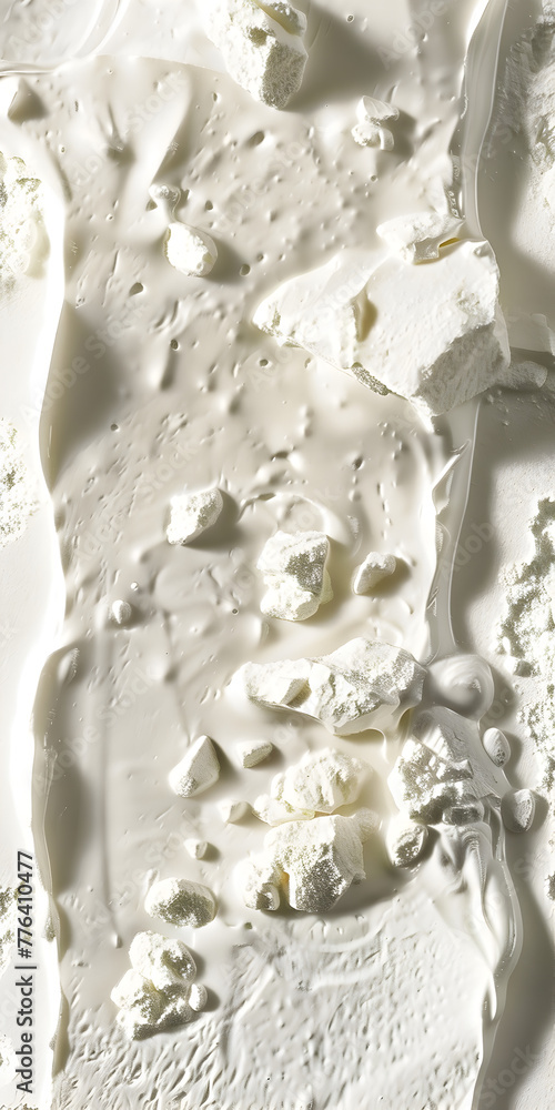 A white background with a white substance that looks like sand or flour. The substance is spread out and has a rough texture A white background with a white substance that looks like sand or flour. The substance is spread out and has a rough texture