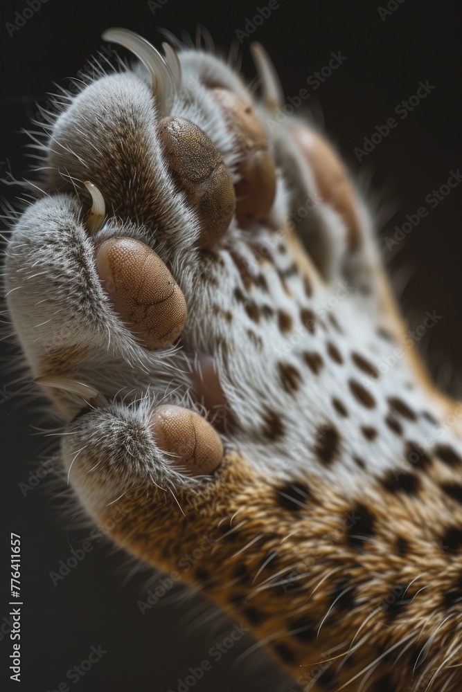 A close-up, macro shot capturing the intricate details of a cat's paw 🐾✨ A close-up, macro shot capturing the intricate details of a cat's paw 🐾✨