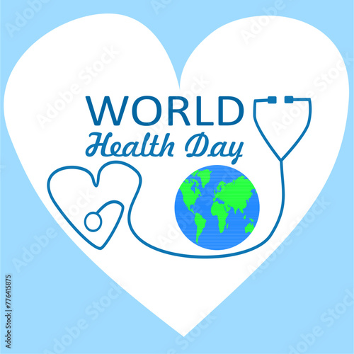 a heart with the word world on it and a blue background with a heart that says world healthy day