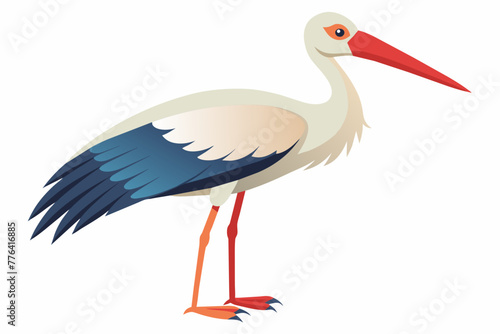 stork on the way of preying vector illustration