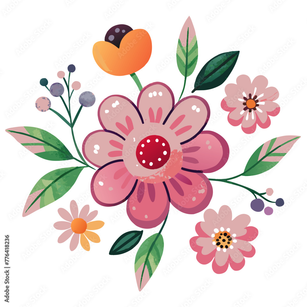 Nature’s Canvas: A Vibrant Vector Illustration of a Colorful Floral Pattern Design Nature’s Canvas: A Vibrant Vector Illustration of a Colorful Floral Pattern Design