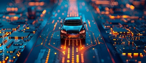 Impact of global microchip shortage on car industry: production delays and shortages. Concept Global Microchip Shortage, Car Industry, Production Delays, Shortages