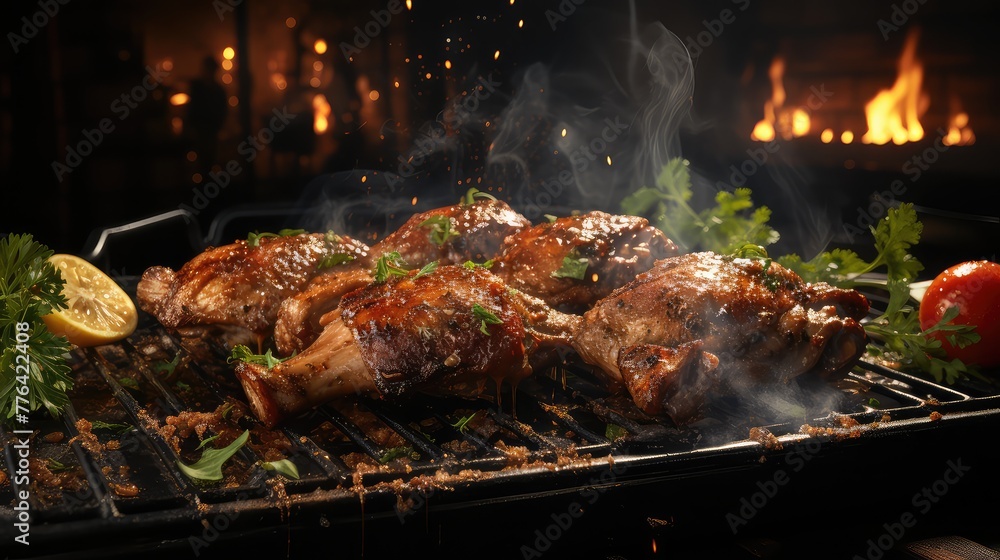 Chicken wings on the grill grilled chicken wings UHD Wallpaper