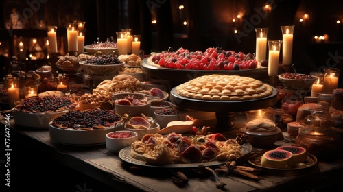 Yalda night dessert tables featuring an array UHD Wallpaper