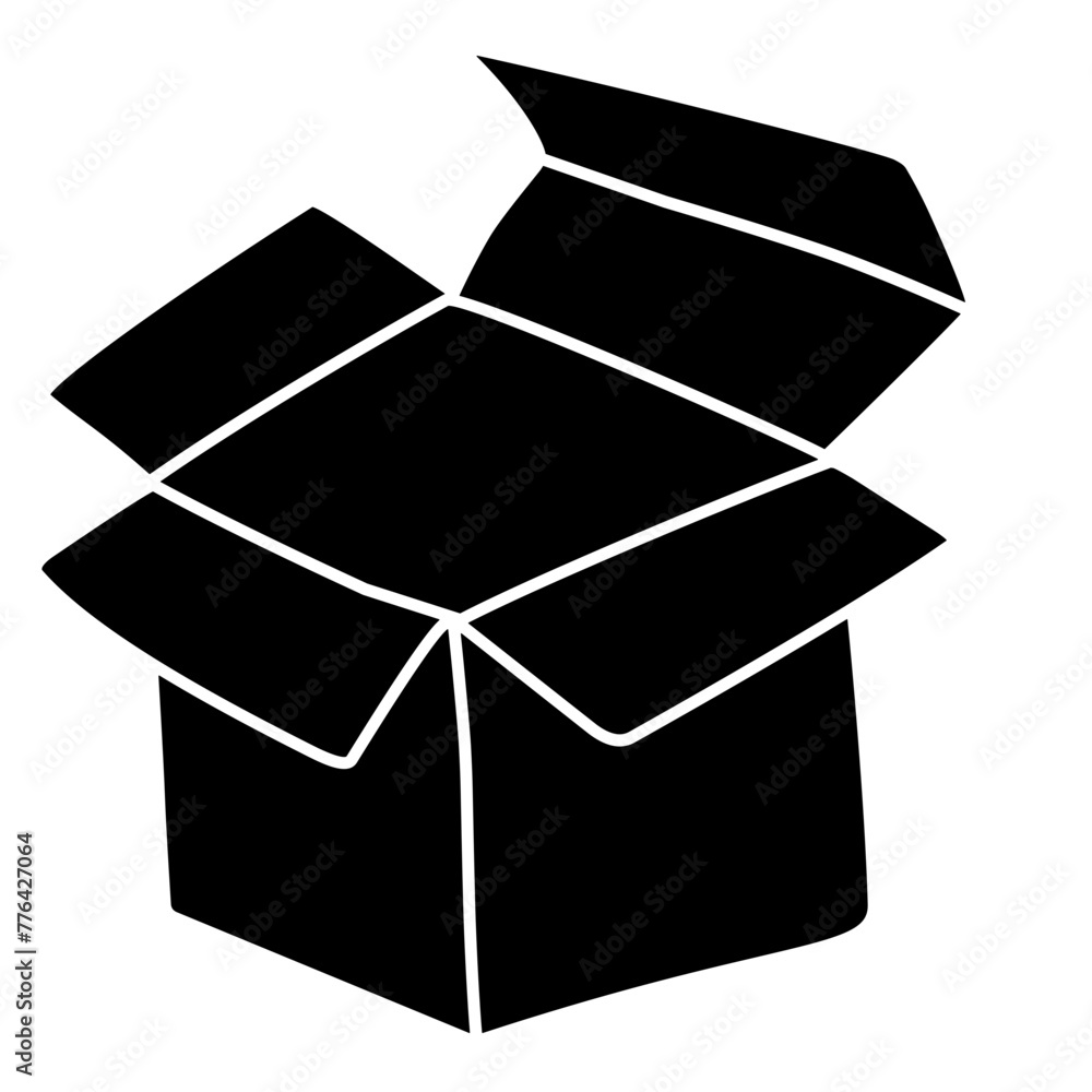 cardboard box silhouette icon