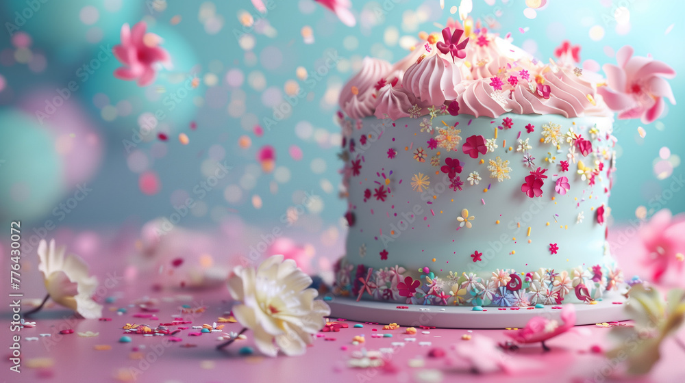 birthday cake with confetti birthday cake with confetti