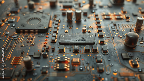 close up of electronic circuit board