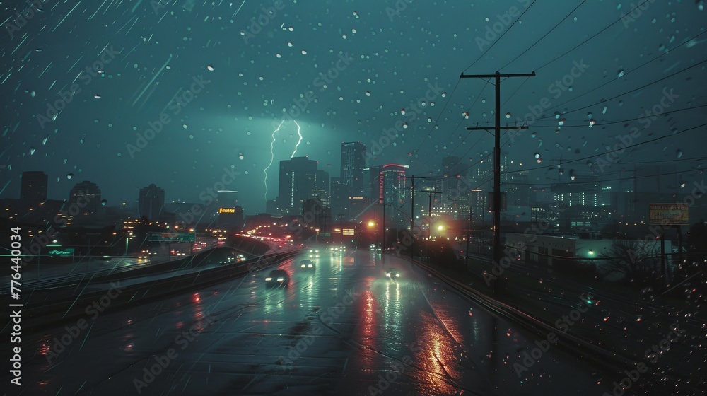 Fototapeta premium Stormy Cityscape
