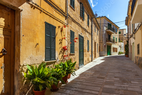 Street in Alcudia old town  Mallorca  Spain  Balearic Islands