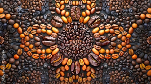 Coffee Beans Artistic Symmetry