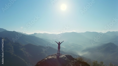 Spiritual Yoga on Mountaintop photo