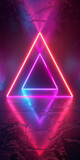 3d render. Abstract geometric neon background-AI generated image