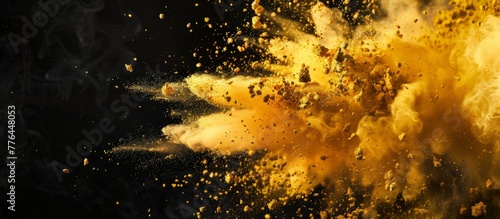 Yellow powder explosion in the air