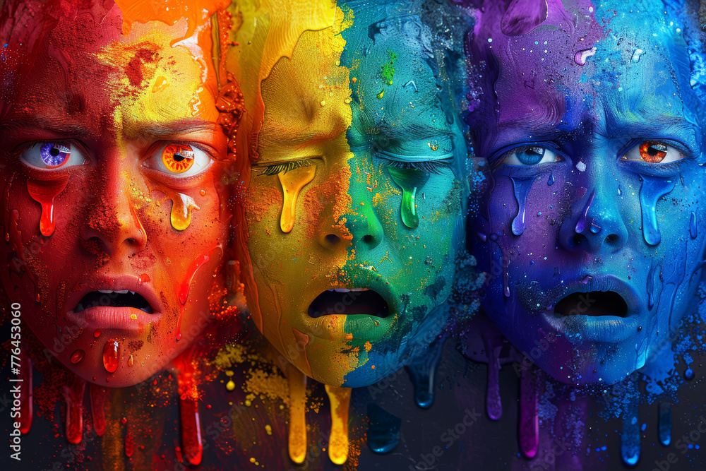A spectrum of emotions spanning the emotional spectrum, from joyous highs to melancholic lows. Concept of emotional spectrum. Generative Ai. A spectrum of emotions spanning the emotional spectrum, from joyous highs to melancholic lows. Concept of emotional spectrum. Generative Ai.