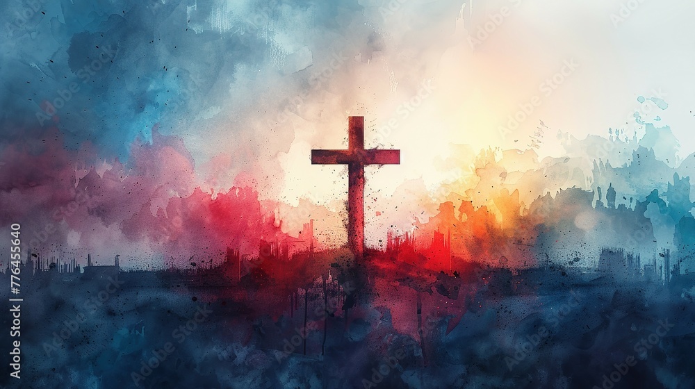 Jesus Christ with cross. Christian background god religion cross religious symbol Jesus Christ with cross. Christian background god religion cross religious symbol