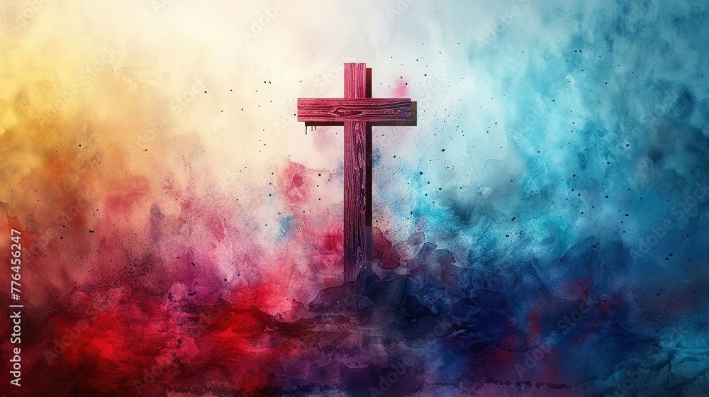 Jesus Christ with cross. Christian background god religion cross religious symbol