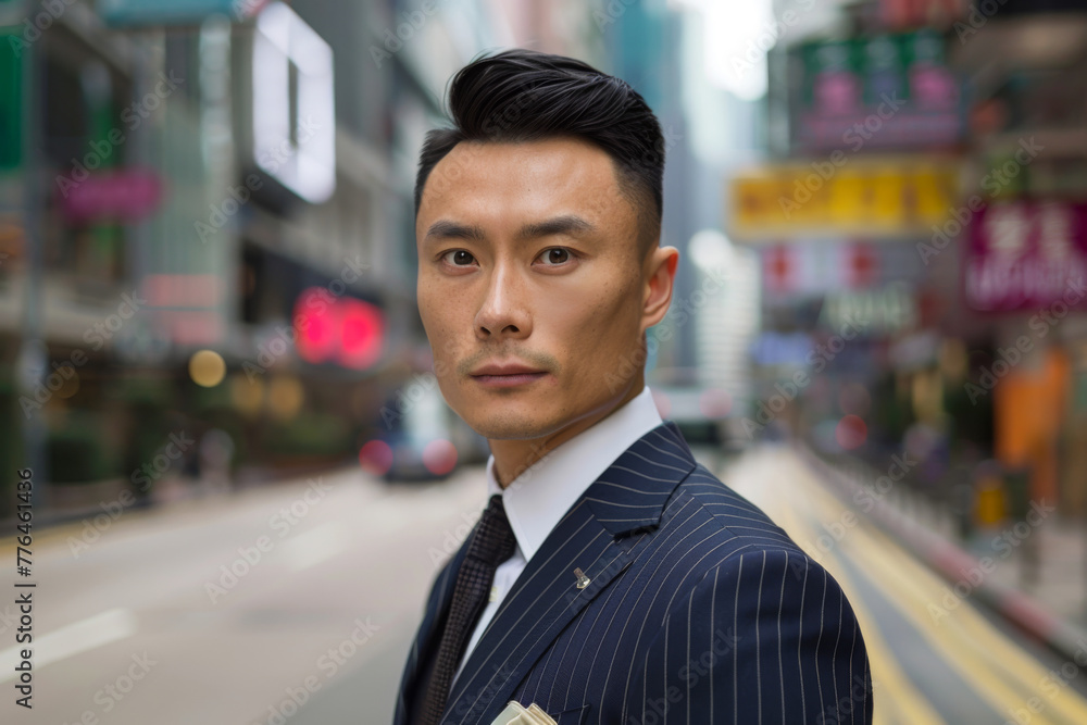 Businessman looking at camera in hong kong city, Hong Kong
Businessman looking at camera in hong kong city, Hong Kong